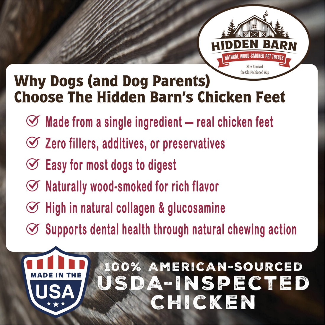 All-Natural Wood-Smoked & Slowly Dried Smoked Chicken Feet