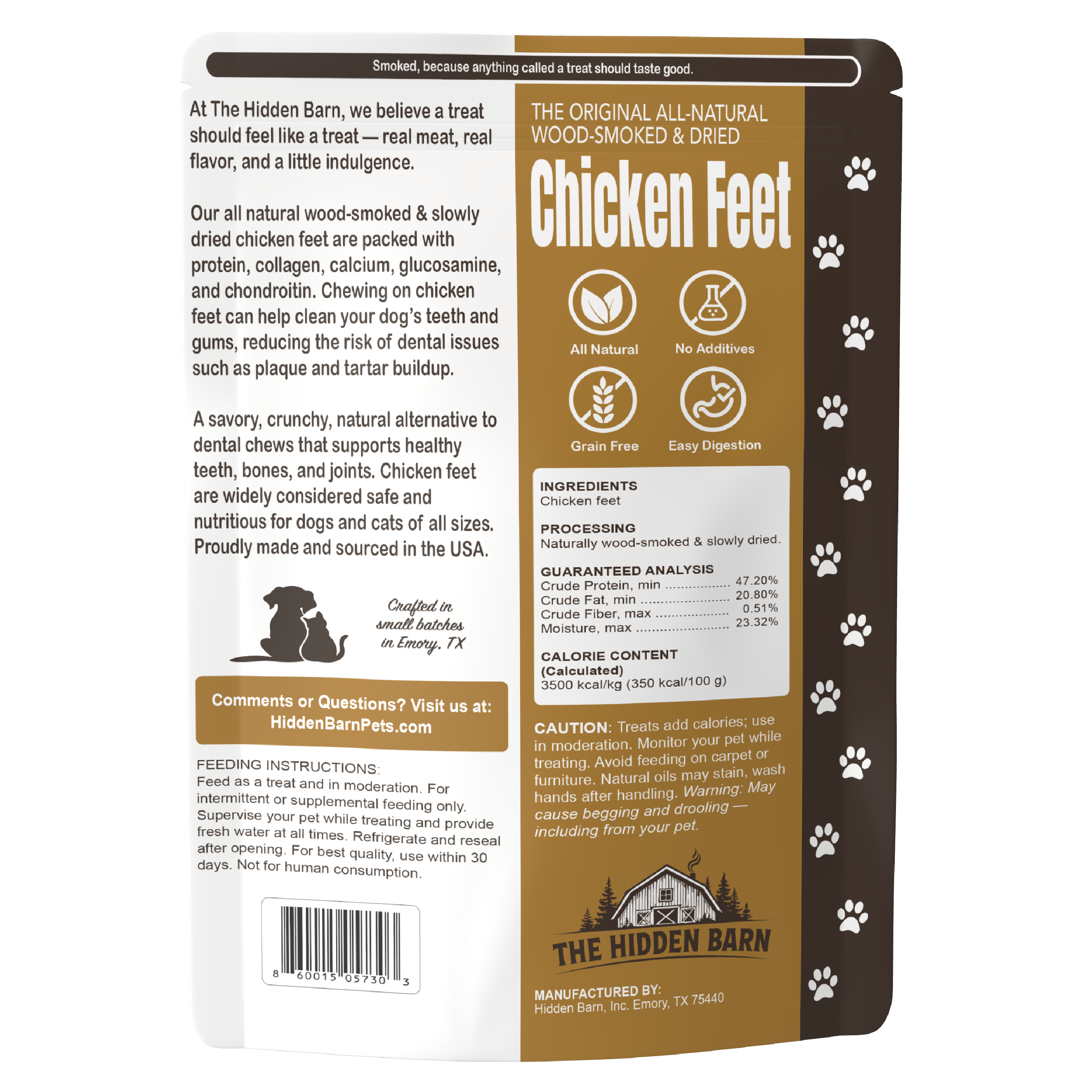 All-Natural Wood-Smoked & Slowly Dried Smoked Chicken Feet
