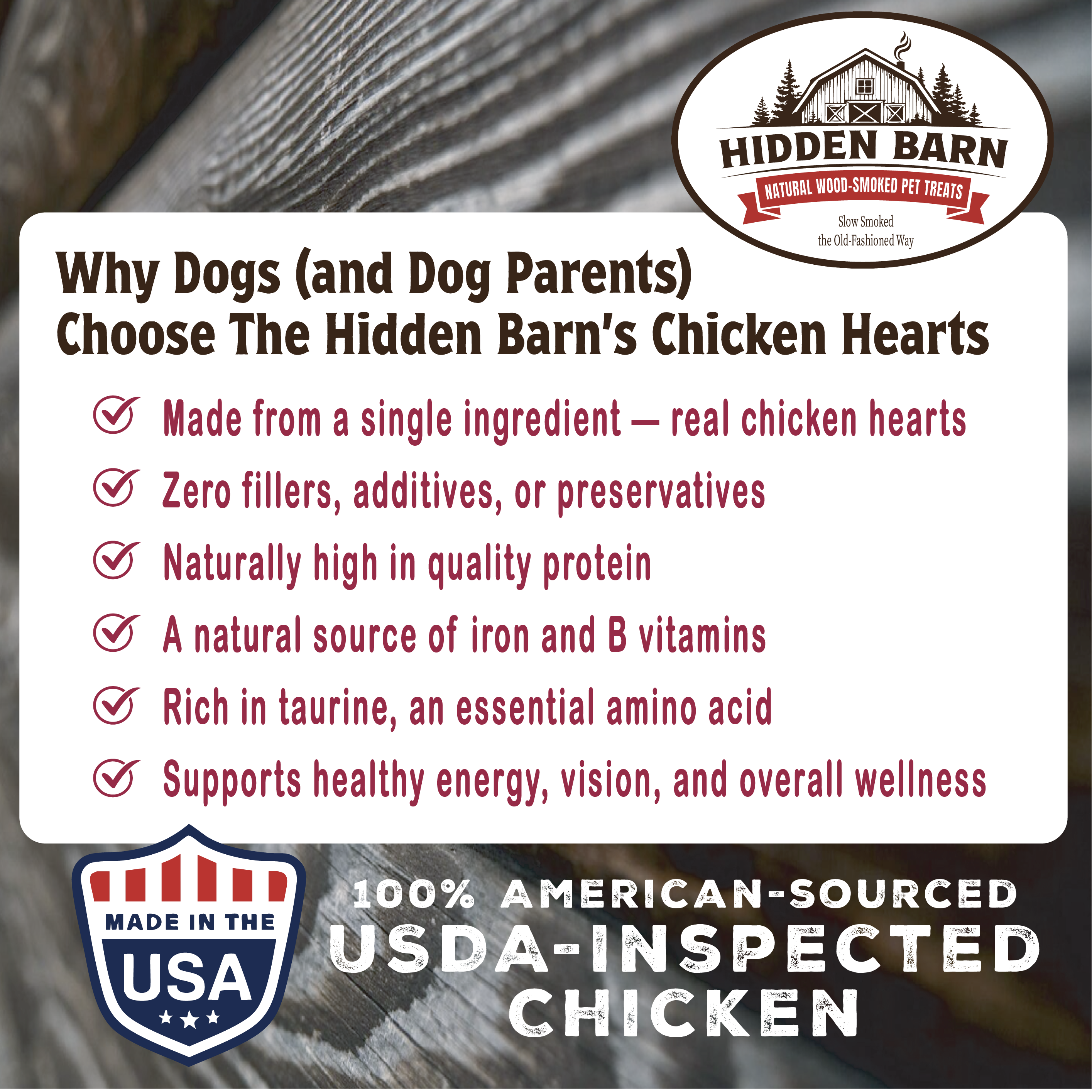 All-Natural Wood-Smoked & Slowly Dried Smoked Chicken Hearts