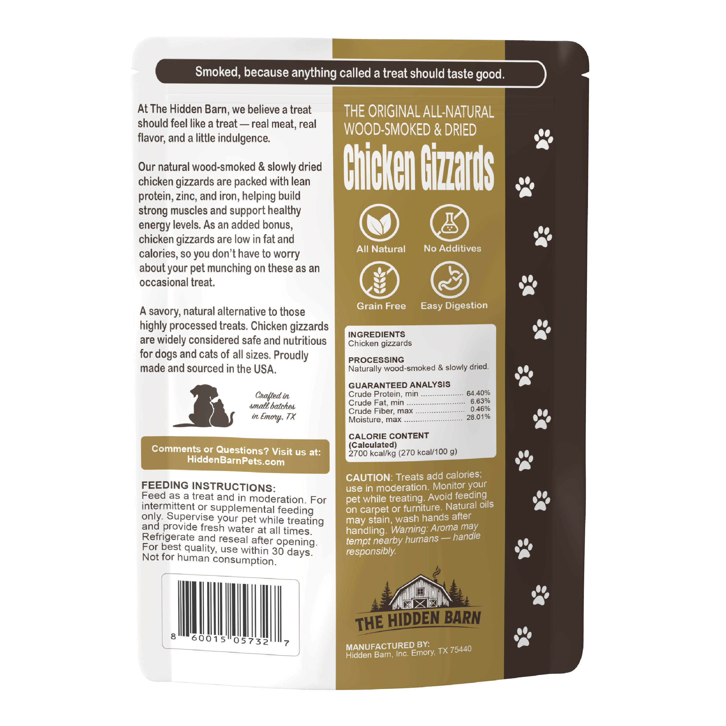All-Natural Wood-Smoked & Slowly Dried Smoked Chicken Gizzards